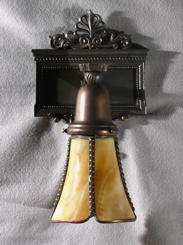 Pair of Slag Glass Sconces